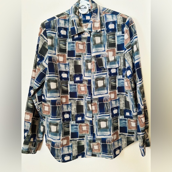 849- Dana Gibson Abstract Vintage Button Down - Picture 3 of 6